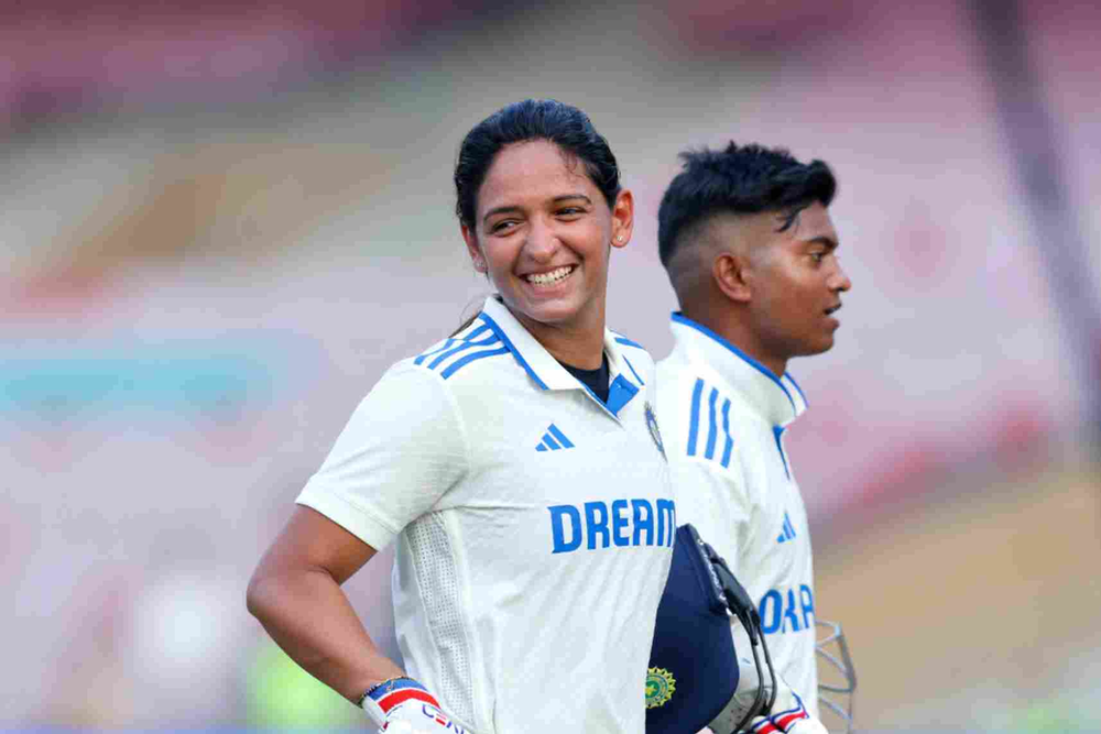 India Women vs England Women, Only Test_ Harmanpreet Kaur scored 49 and 44 in two innings against England Women _ Walking Wicket (Photo_ ©BCCIWomen_Twitter)