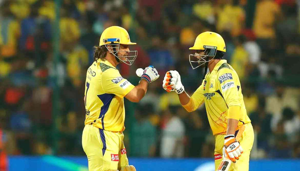 Dhoni, Jadeja added 61 off 27 balls against RCB (Images: BCCI/IPLT20) IPL 2024, RCB vs CSK_ MS Dhoni, Ravindra Jadeja added 61 off 27 balls against RCB _ Walking Wicket (Images_ BCCI_ IPLT20)