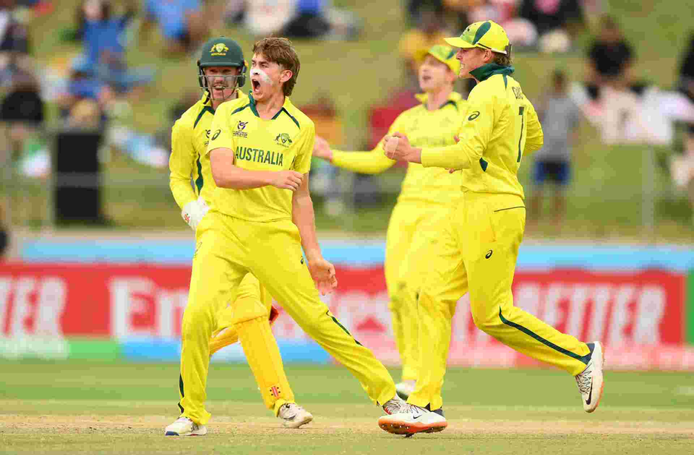 Mahil beardman took 3-15 against India in final (Images: ©ICC/Twitter) ICC U-19 World Cup Final, 2024, AUS vs IND_ Australia beat India in final and lift trophy for the 4th time Walking Wicket (Images_ ©ICC_Twitter)