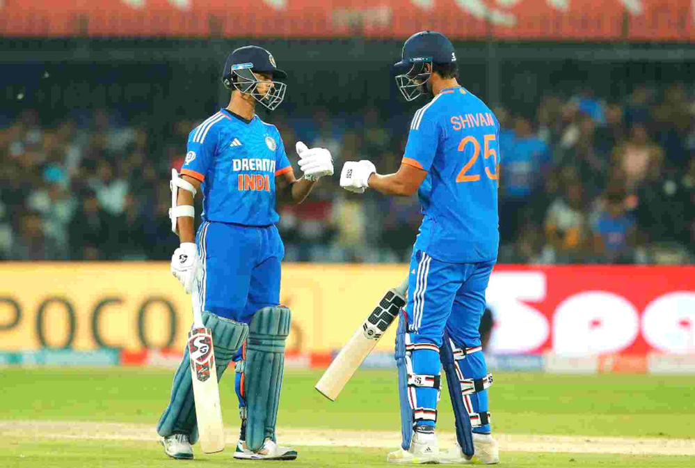Yashasvi Jaiswal and Dube added 92-run for 3rd wicket (Photo: ©BCCI/Twitter) India vs Afghanistan, 2nd T20I_ Shivam Dube and Yashasvi Jaiswal partnership helped India win | Walking Wicket (Photo_ ©BCCI_Twitter)