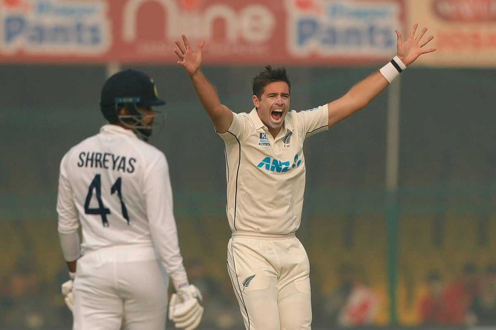 Ind vs NZ Test Series 2021-22 Records – Tim Southee first visiting pacer in 41 years with fifer in Kanpur (©BCCI/X)