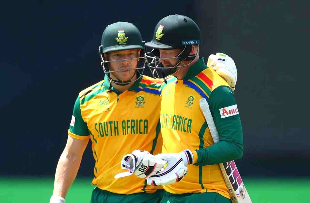 T20 World Cup 2024_ David Miller, Heinrich Klaasen during a partnership _ Walking Wicket (Photo_ ©ICC_X)