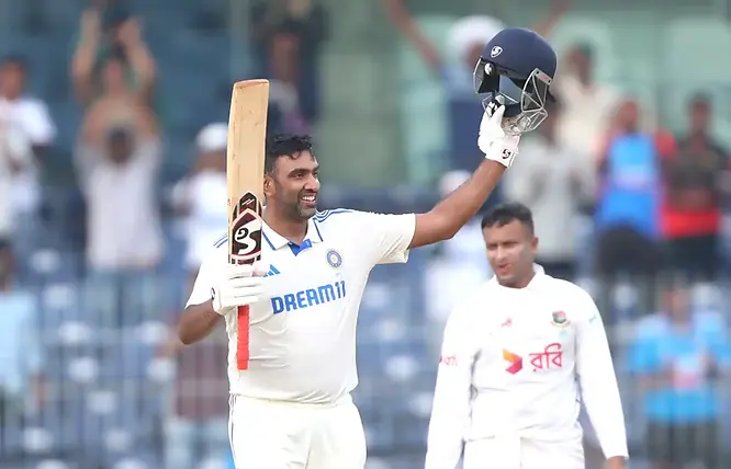 IND vs BAN, Chennai Test: Ravichandran Ashwin scored hundred in Chennai Test | Walking Wicket (Images: ©BCCI/X)