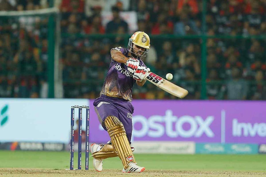 IPL 2023, RCB vs KKR, Top Performances_ Nitish Rana-Venkatesh Iyer added 80 off 44 balls; KKR beat RCB | Walking wicket (Images_ ©IPL_Twitter)