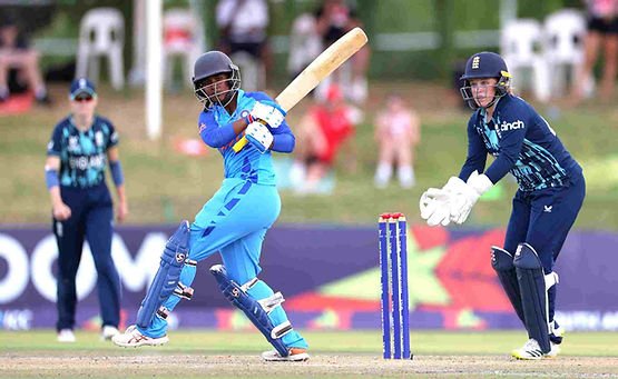 India Women U19 vs England Women U19, T20 World Cup Final_ Gogadi Trisha-Soumya Tiwari put on a match-winning 46-run stand in final against England _ Walking Wicket (Image_ ©BCCI_Twitter)