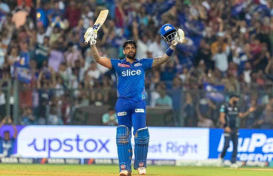 IPL 2023, MI vs GT, Top Performances_ Suryakumar Yadav's 103 off 49 helps MI beat GT; MI move to 3rd place in table _ Walking wicket (Images_ ©BCCI_Twitter)