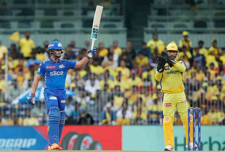 IPL 2023, CSK vs MI_ Nehal Wadhera scored maiden IPL half century; CSK beat MI _ Walking wicket (Images_ ©IPL_Twitter)
