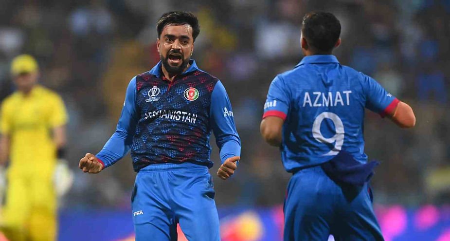 CWC 2023, Afghanistan vs Australia_ Rashid Khan scored 35 and took 2 wicket against Australia _ Walking Wicket (Images_ ©ACBofficials_Twitter)