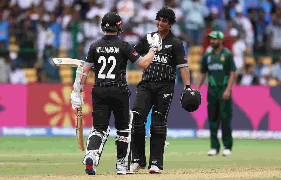 CWC 2023, New Zealand vs Pakistan_ Rachin Ravindra, Kane Williamson added 180-run for 2nd wicket _ Walking Wicket (Images_ ©Blackcaps_Twitter)