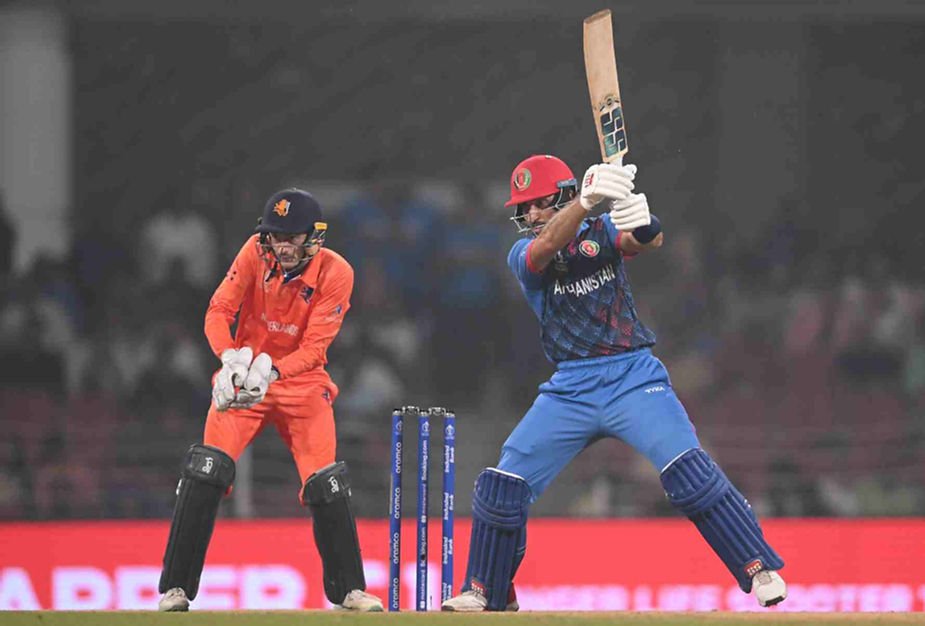 CWC 2023, Afghanistan vs Netherlands_ Rahmat Shah scored another fifty in chase for Afghanistan _ Walking Wicket (Images_ ©ACBofficials_Twitter)