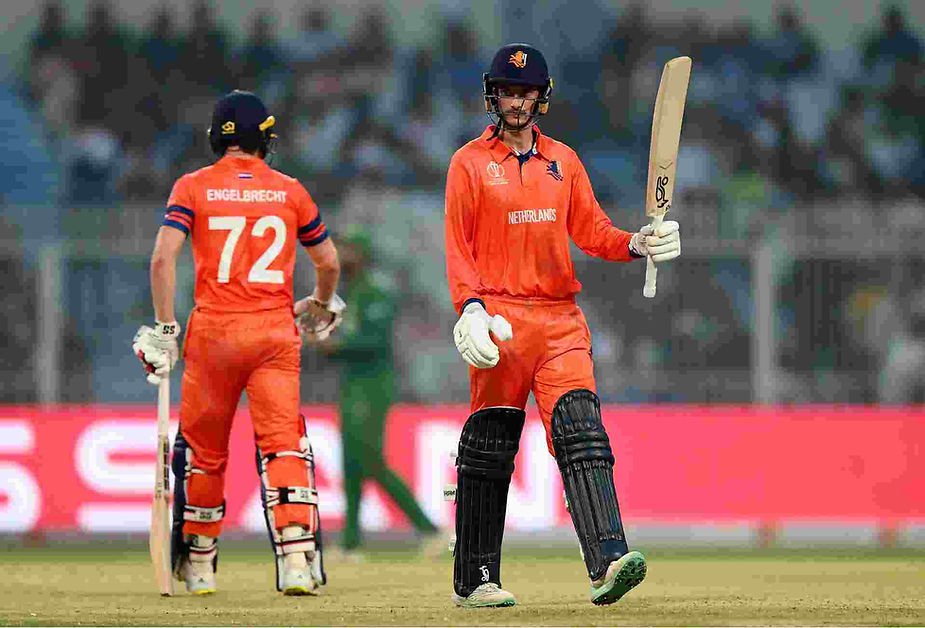 CWC 2023, Netherlands vs Bangladesh_ Scott Edwards' scored 68 against Bangladesh _ Walking Wicket (Photo_ ©KNCBcricket_Twitter)