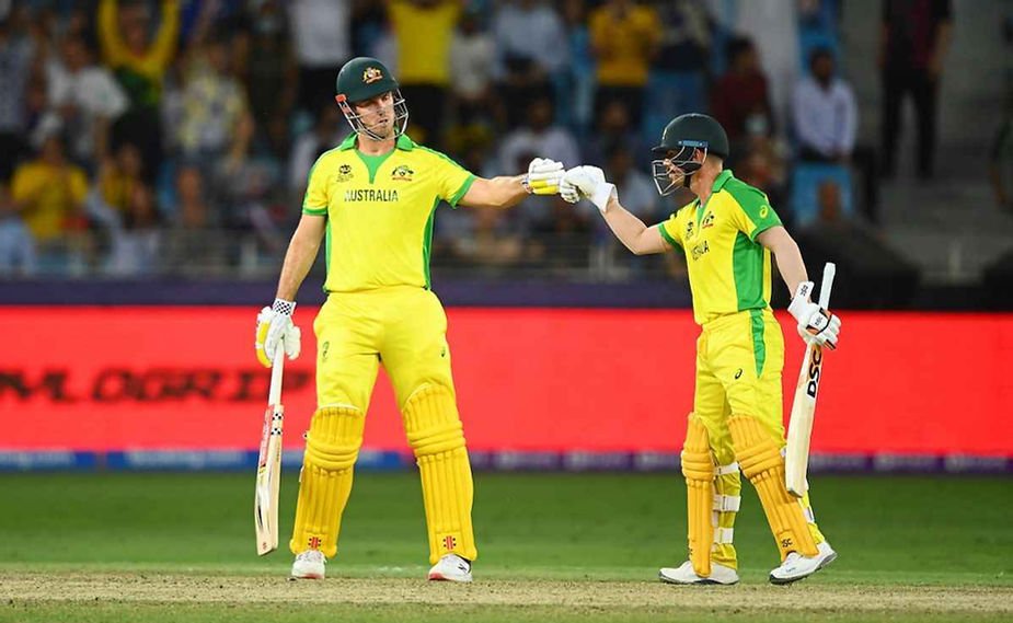 ICC Men's T20 WC 2021 - AUS vs NZ - Mitchell Marsh's unbeaten 77 helps Australia beat New Zealand and win their maiden T20 WC Title. (©ICC/Twitter)