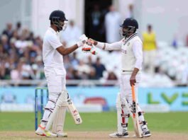 KL Rahul and Ravindra Jadeja stitched a 60-run partnership for 6th wicket. (Image: ©BCCI)