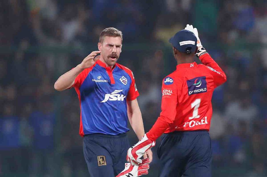 IPL 2023, DC vs GT, Top Performances_ Anrich Nortje took 2-39 against Gujarat _ Walking wicket (Images_ ©IPL_Twitter)