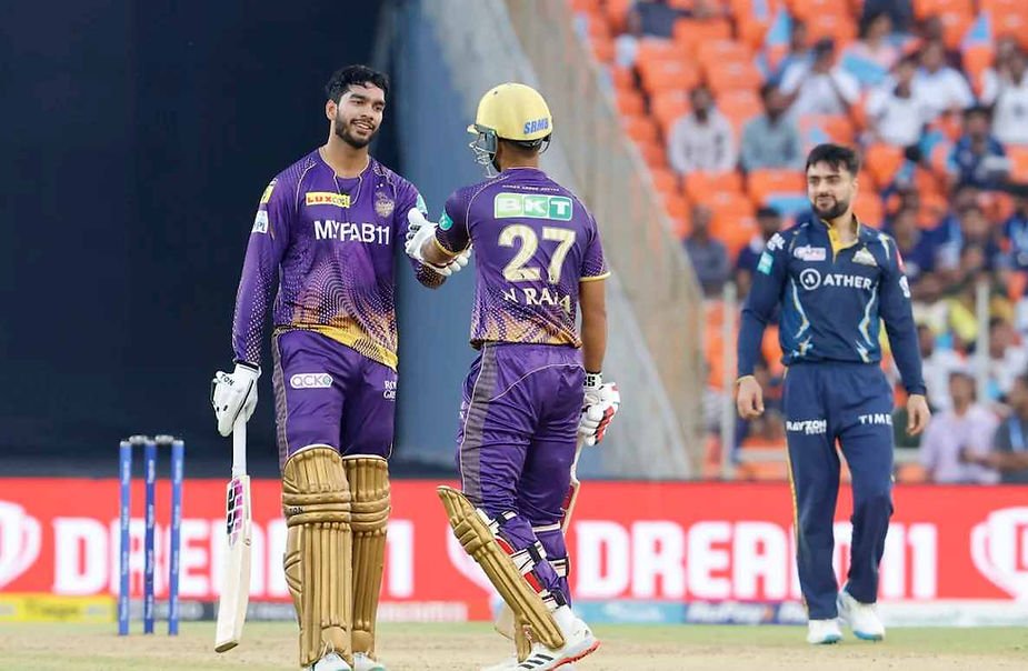 IPL 2023, GT vs KKR, Top Performances_ Venkatesh Iyer-Nitish Rana added 100 runs for 3rd wicket; KKR beat GT _ Walking wicket (Images_ ©IPL_Twitter)