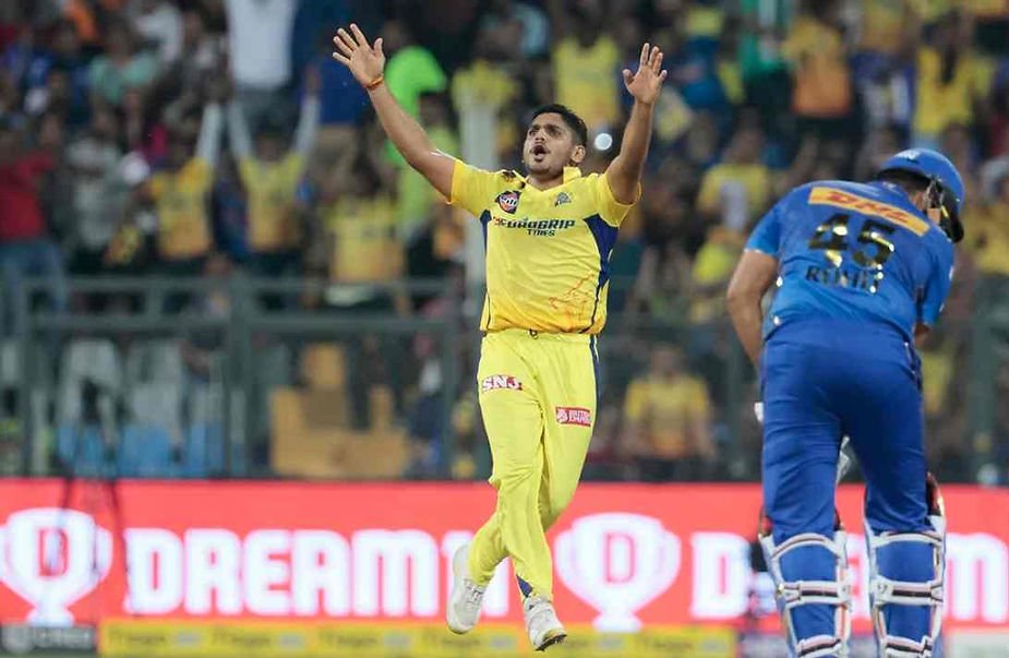 IPL 2023: Tushar Deshpande playing for Chennai Super Kings in IPL 2023 | Walking wicket (Images_ ©IPL_Twitter)