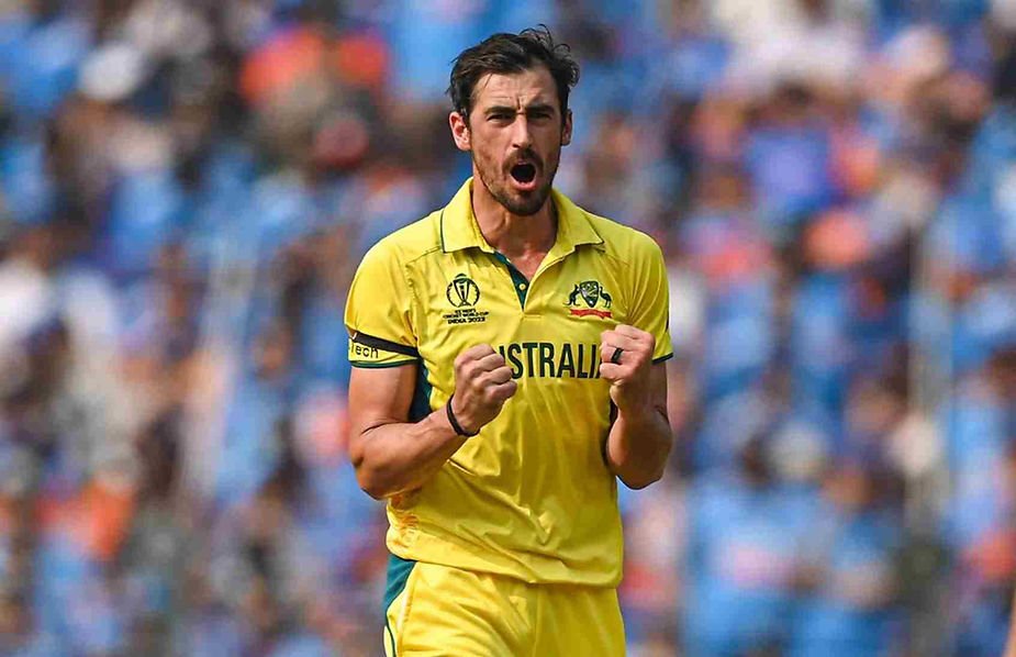 CWC 2023, Final, India vs Australia_ Mitchell Starc took 3-55 against India in final  _ Walking Wicket (Photo_ ©ICC_Twitter)