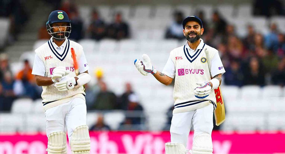 India vs England Leeds test, Day 3 highlights_ Virat Kohli's 45_, Puajra's 91_ keep India alive in the game. India were 215_2 at stumps on day 3. (Source_ ©BCCI_Twitter)