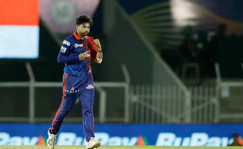 IPL 2022, KKR vs DC, Top Performances_ Kuldeep Yadav gets player of the match for 4-35 against KKR _ Walking Wicket (Images ©BCCI_IPL)