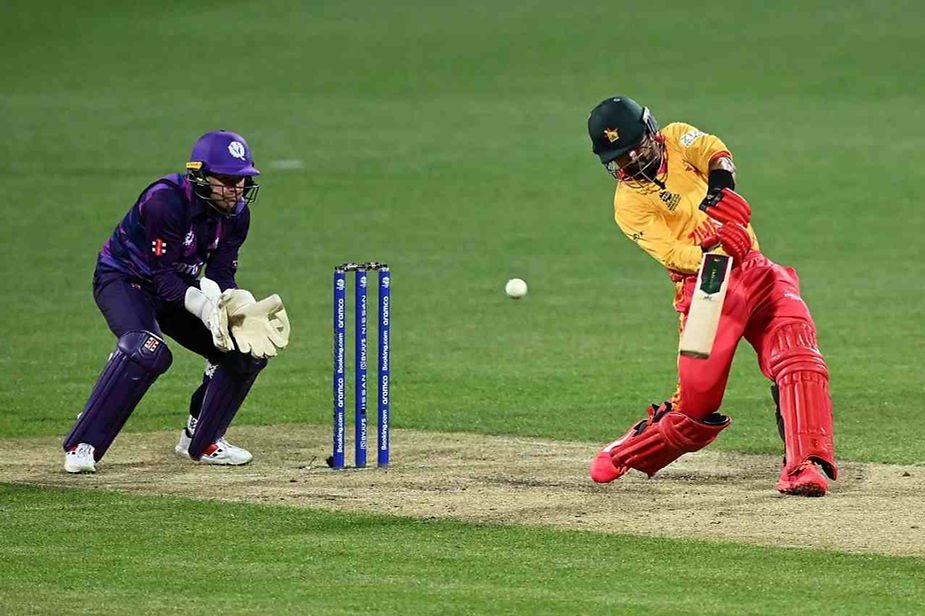 ICC Men's T20 World Cup 2022, Round 1, Group B, Scotland v Zimbabwe_  Sikandar Raza gets player of the match for his all round performance 40, 1-20; Zimbabwe qualify for Super 12 _ Walking Wicket (Photo_ ©ICC/Getty)