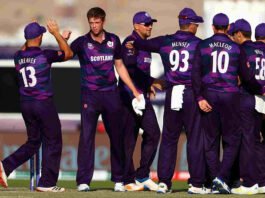 Scotland on the verge of qualifying for the Super 12. (©ICC/GettyI mages)