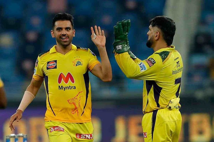 IPL 2022 Auction: Deepak Chahar was sold to Chennai Super Kings (CSK) for INR 14 crores in IPL 2022 Auction. (Image credits BCCI/IPL)