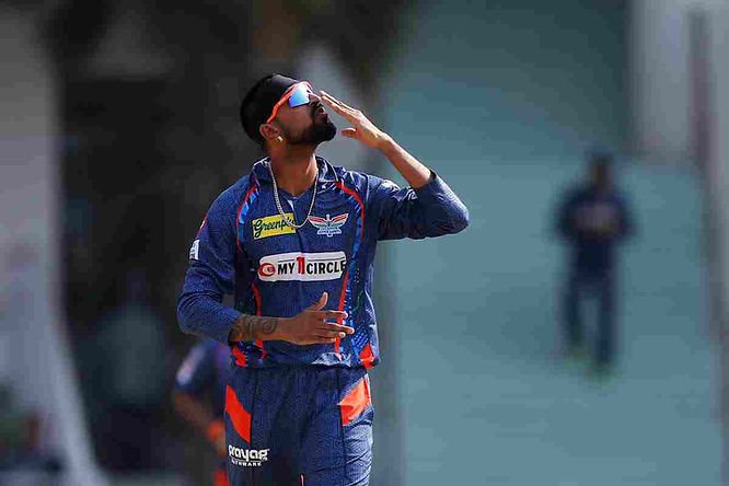 IPL 2023, LSG vs GT, Top Performances_ Krunal Pandya's all-round show (2-16, 23) goes in vain as GT beat LSG _ Walking wicket (Images_ ©IPL_Twitter)