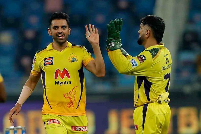 Top 5 Indian bowlers that franchises would target in IPL mega-auction 2022. Deepak Chahar can fetch a huge sum in IPL 2022 Mega Auction. (©BCCI/IPL)